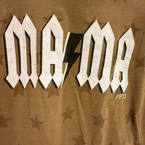 MAMA Graphic Tee in Brown with White Print
